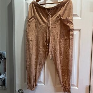 Aerie Brown Thin Cotton Drawstring Joggers